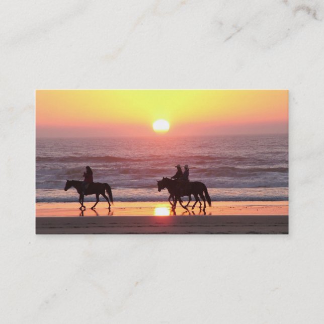 Carte de visite de cheval de coucher du soleil (Devant)