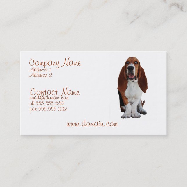 Carte de visite de chien de Hond de basset (Devant)
