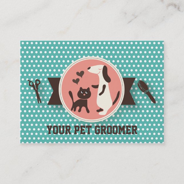 Carte de visite de chien Groomer - Personnalisable (Devant)