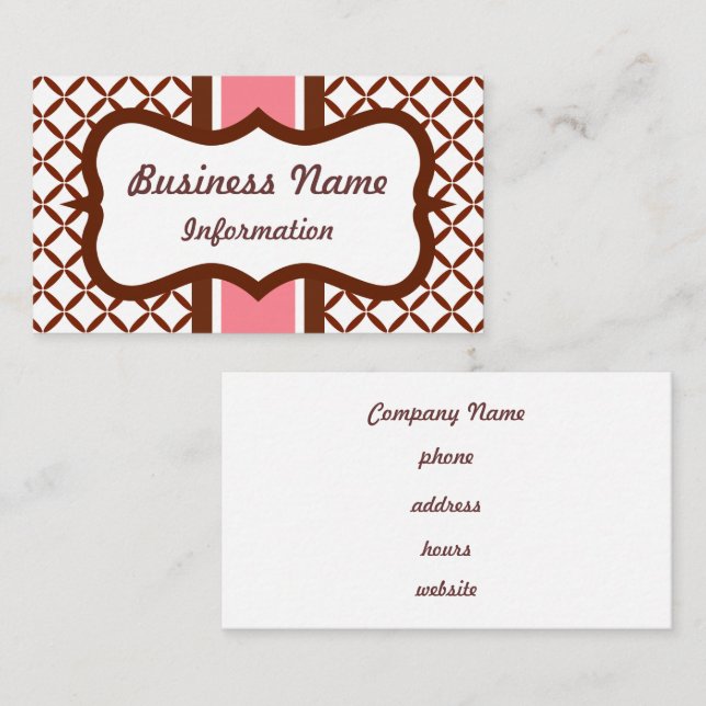 Carte de visite de chocolat aux fraises (Devant / Derrière)