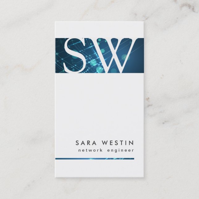 Carte de visite de circuits de monogramme de l'ing (Devant)