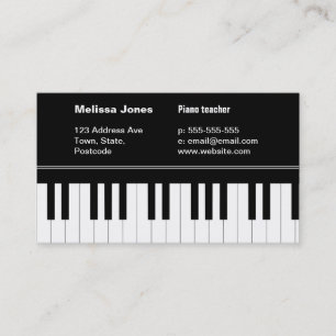Carte de visite de clavier de piano