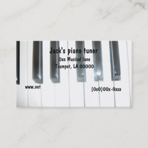 Carte de visite de clavier de piano