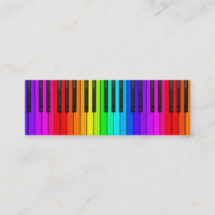 Carte de visite de clavier de piano d'arc-en-ciel