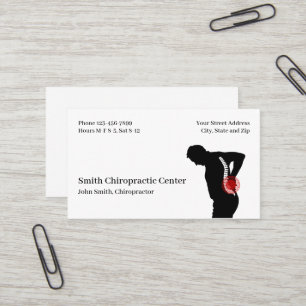 Carte de visite de clinique chiropratique