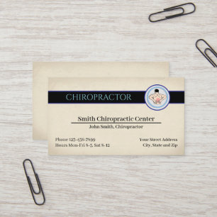 Carte de visite de clinique chiropratique