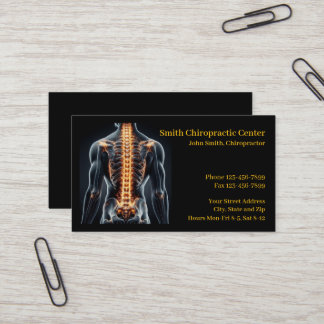 Carte de visite de clinique chiropratique Chiropra