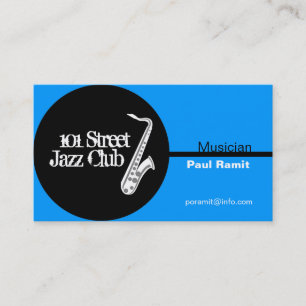 Carte de visite de club de jazz de musicien