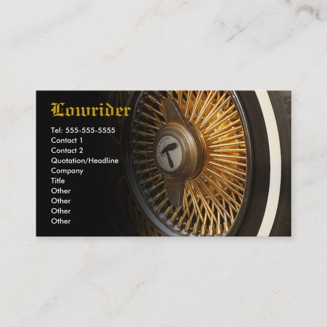 Carte de visite de club de voiture de Lowrider (Devant)