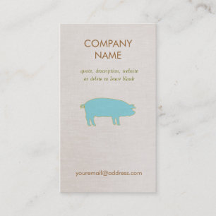 Carte de visite de cochon bleu