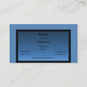 Carte de visite de code binaire, bleu