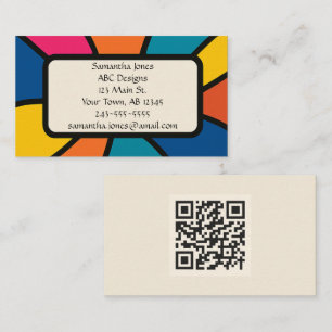 Carte de visite de code QR audacieux, artistique e