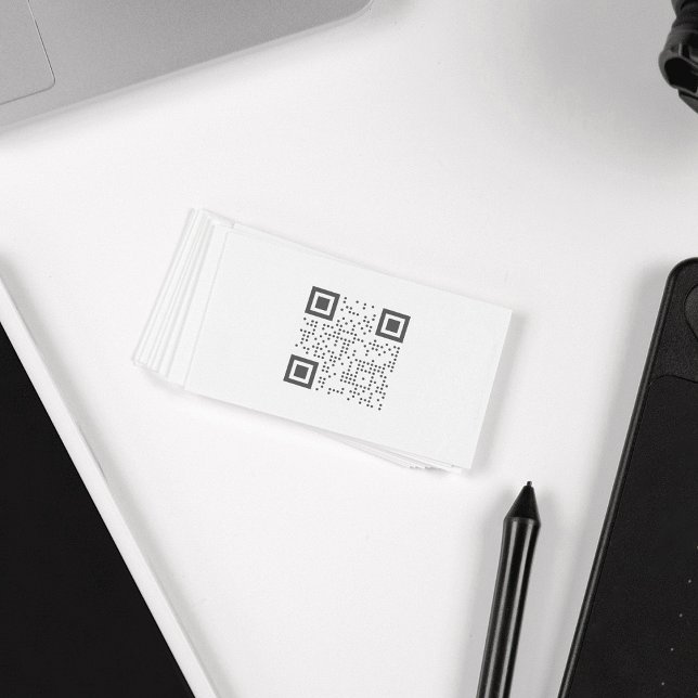 Carte de visite de code QR blanc minimal (Créateur téléchargé)