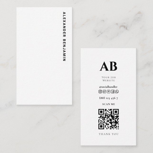 Carte de visite de code QR de la photo de soudure  (Devant / Derrière)