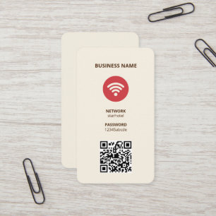 Carte de visite de code QR Internet Wifi