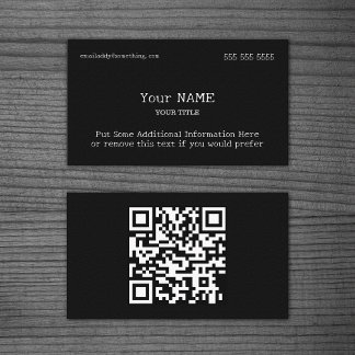Carte de visite de code QR noir de type traditionn