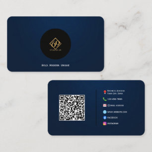 Carte de visite de code QR personnalisé moderne av
