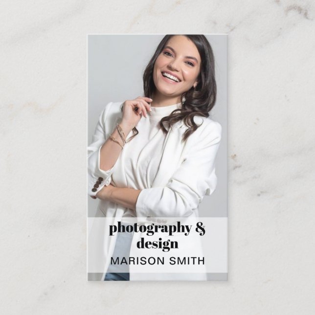 Carte de visite de code QR photo professionnel (Devant)