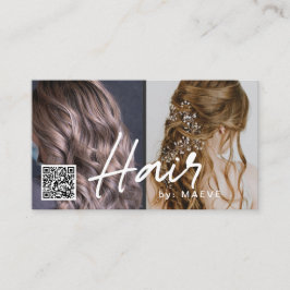 Carte de visite de code QR pour cheveux stylisé av