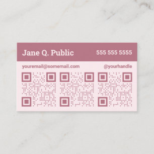 Carte de visite de code QR triple rose et mauve