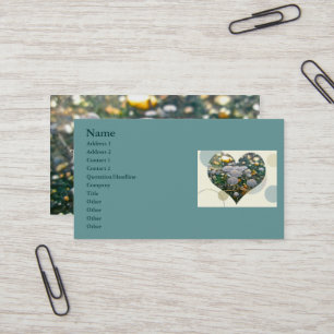 Carte de visite de coeur du jardin des champignons