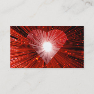 Carte de visite de coeur rouge blanc