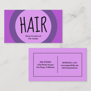 Carte de visite de coiffeur violet