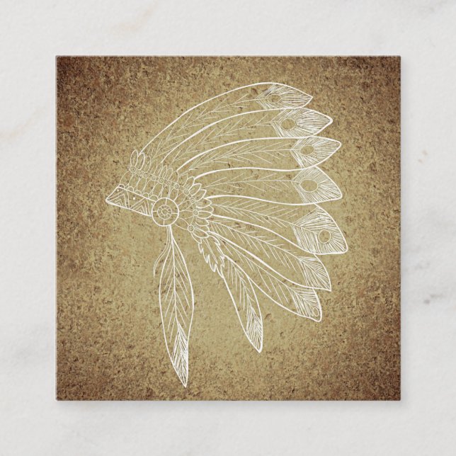 Carte de visite de coiffure amérindien (Devant)