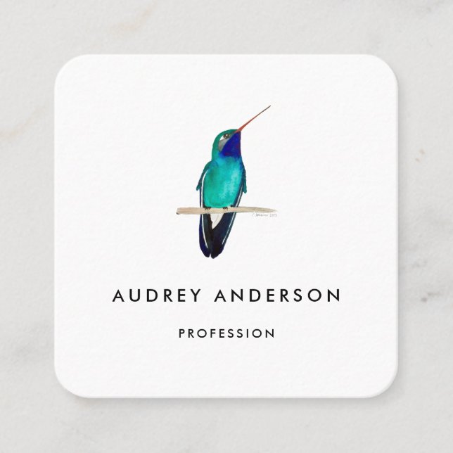 Carte de visite de colibri (Devant)