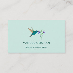 Carte de visite de colibris turquoise