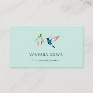 Carte de visite de colibris turquoise