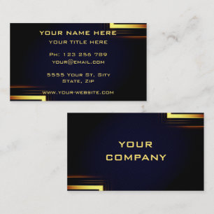 Carte de visite de conception Black Gold personnal