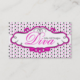 Carte de visite de conception de points Polka Noir