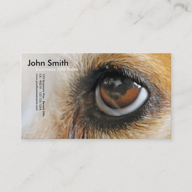 Carte de visite de conception d'oeil de chien de (Devant)