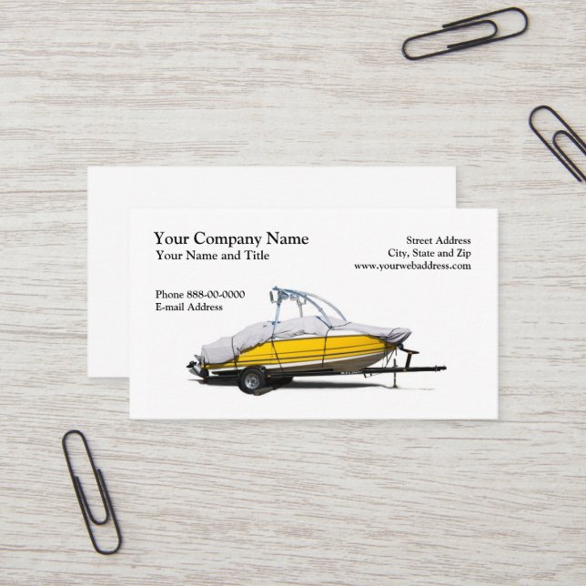 Carte de visite de concessionnaire de bateaux (Devant/Arrière en situation)