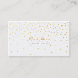 Carte de visite de confetti à huile d'or blanc