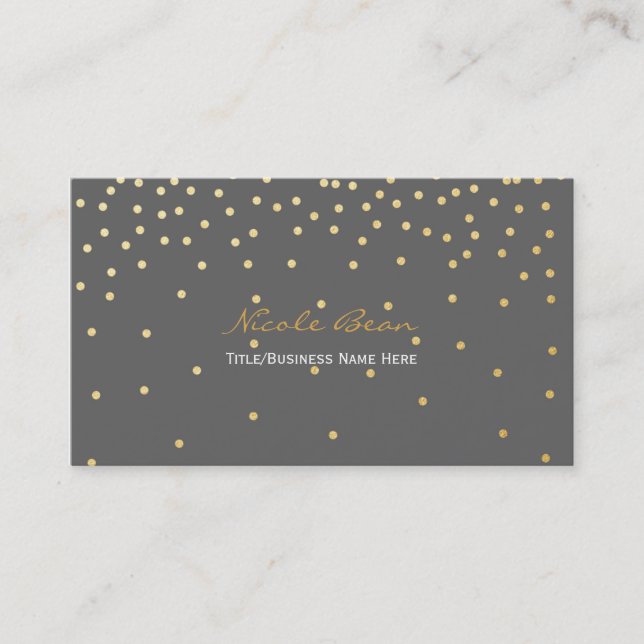 Carte de visite de confetti à petite huile d'or gr (Devant)