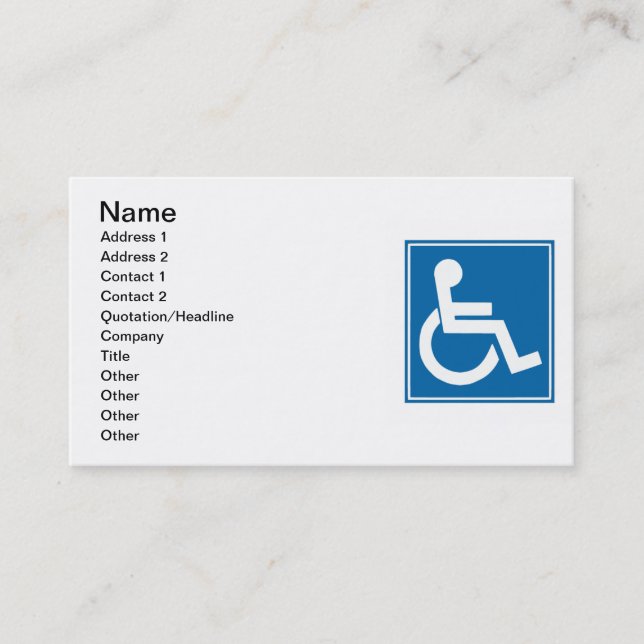 Carte de visite de connexion Handicap (Devant)
