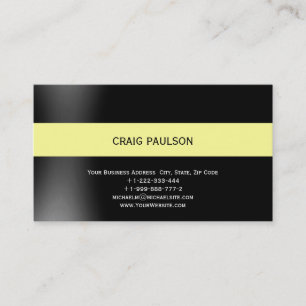 Carte de visite de conseil minimaliste jaune noir