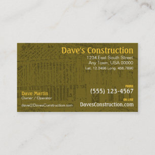 Carte de visite de construction