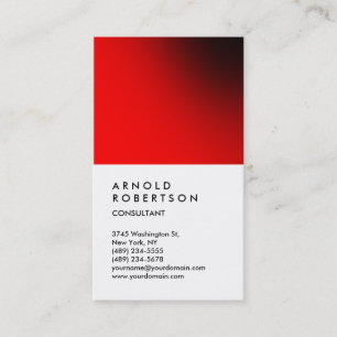Carte de visite de consultant à tendance rouge bla