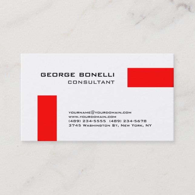 Carte de visite de consultant à tendance rouge ray (Devant)