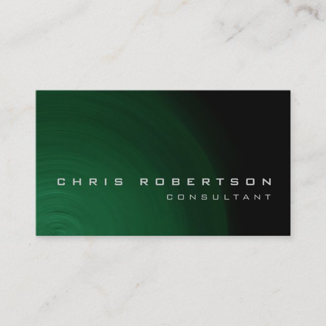 Carte de visite de consultant Abstrait Black Green (Devant)