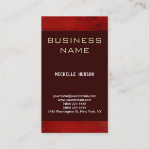 Carte de visite de consultant Brown simple rouge