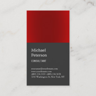 Carte de visite de consultant en gris rayure rouge