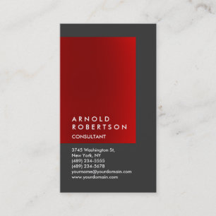 Carte de visite de consultant en gris rouge vertic
