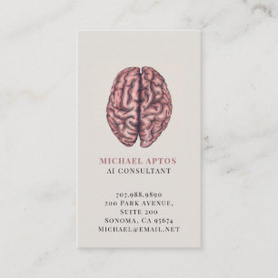Carte de visite de consultant en IA avec cerveau i
