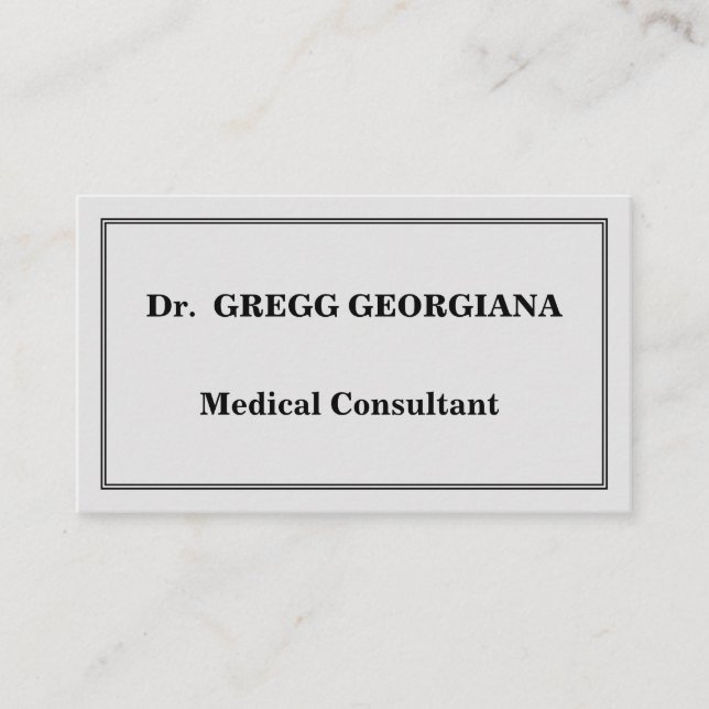 Carte de visite de consultant Médicale minimal (Devant)