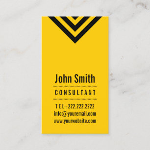 Carte de visite de consultant moderne noir et jaun