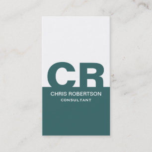 Carte de visite de consultant Monogram Blue White
